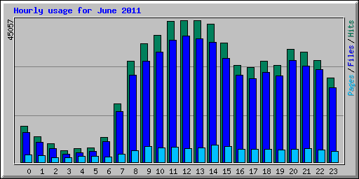 Hourly usage for June 2011